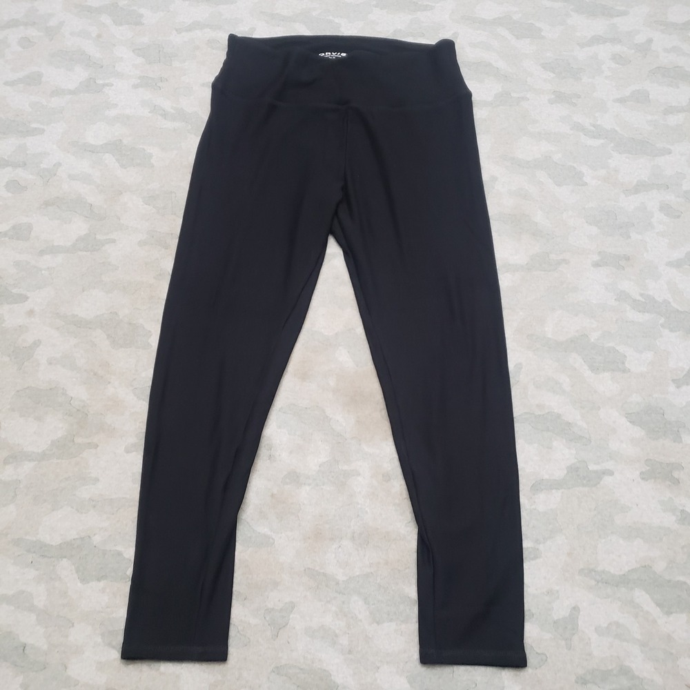 Orvis Leggings Womens 2X Black High Waisted Stretch Activewear Pull On